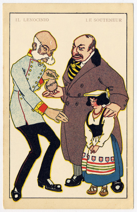 ANTI SEMITIC POSTCARD THE PIMPING AND THE SUPPORTER