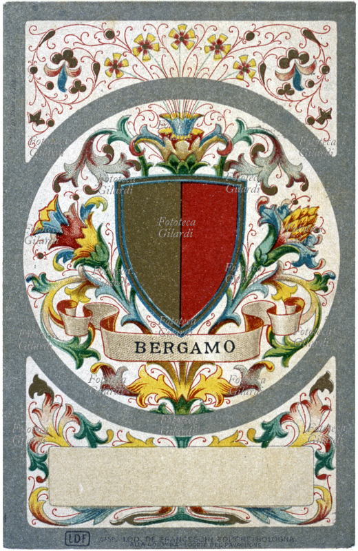 BERGAMO stemma della città. Scudo partito d\