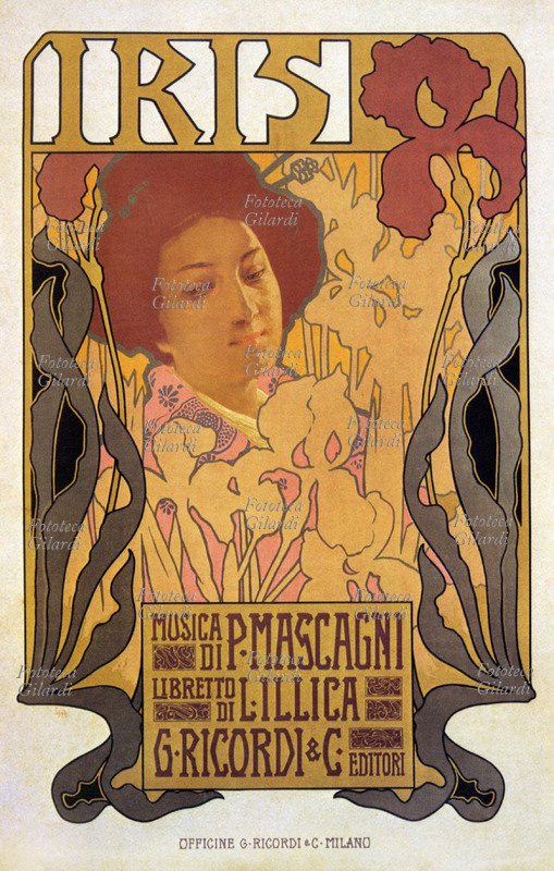 Pietro MASCAGNI (1863-1945) Manifesto di Leopoldo Metlicovitz (1868-1944) realizzato per la prima dell\