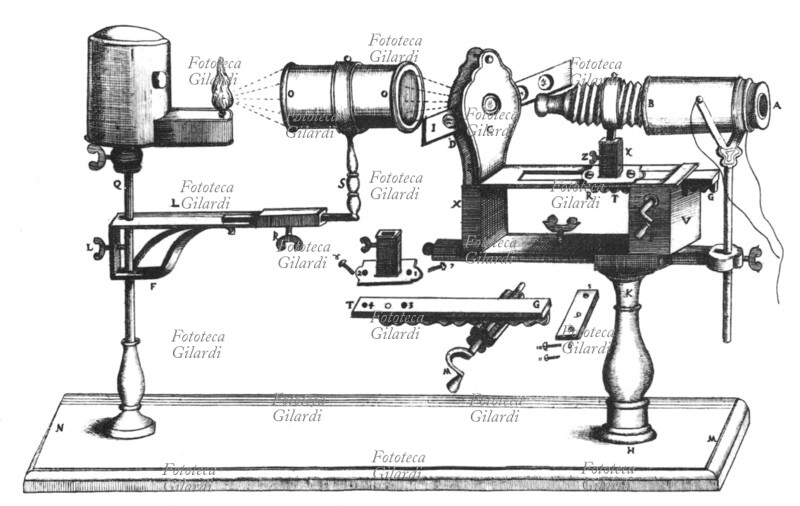 MICROSCOPIO storico modello costruito da Giuseppe Campani (1635 – 28 luglio 1715), ottico, astronomo e inventore italiano, 1691.