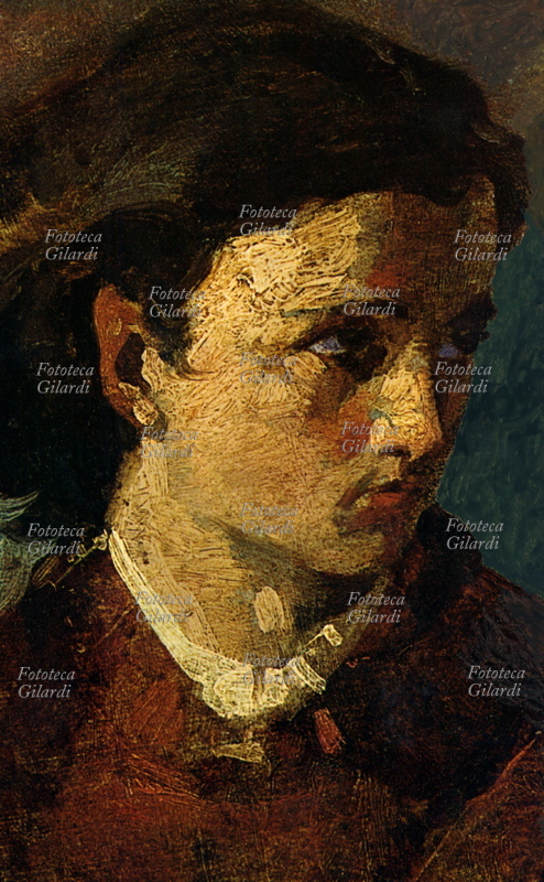 Gerolamo INDUNO (13 dicembre 1825 – 18 dicembre 1890), pittore e patriota italiano, ritratto di Anita Garibaldi (30 agosto 1821 – 4 agosto 1849), eroica moglie di Giuseppe. Dipinto, 1849.