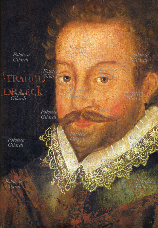 Sir Francis DRAKE (1540/1544 – 28 gennaio 1596), corsaro, navigatore e politico inglese, sostenitore della lotta per la supremazia navale tra Spagna e Inghilterra, devoto ad Elisabetta I, determinò la vittoria inglese sulla \