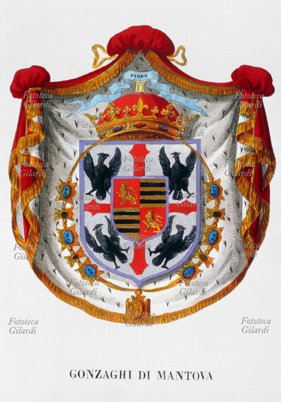 STEMMA Gonzaghi di Mantova. Blasonatura araldica dei Gonzaga successiva al 1530. D\