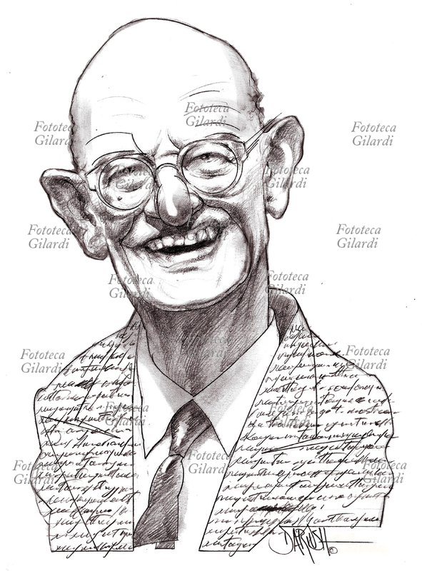 Sir Pelham Grenville WODEHOUSE (1881 - 1975) scrittore inglese. Illustrazione di Dariush Radpour, disegno a matita lavorato digitale, s.d. Questa immagine non può essere utilizzata con tariffa inferiore a € 80,00