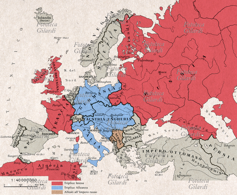 PRIMA GUERRA MONDIALE mappa dell\