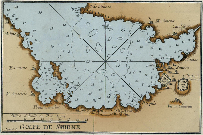 TURCHIA MAPPA DEL GOLFO DI SMIRNE 1764 TURCHIA MAPPA DEL GOLFO DI SMIRNE 1764
