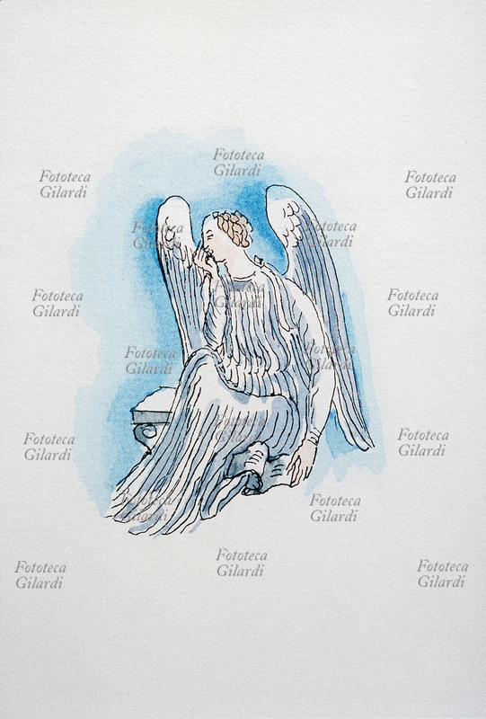 Paul VERLAINE (1844-1896) Angelo pensieroso, tralascia distratto la sua lettura. Illustrazione dalla copertina di \