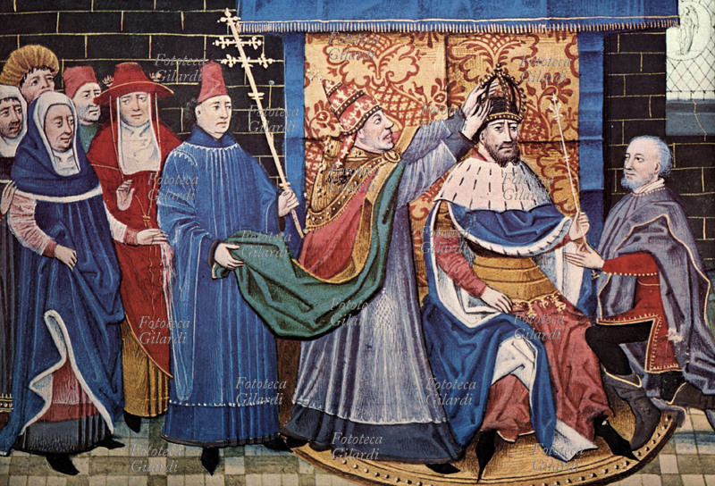 CARLO MAGNO (742-814) Papa Leone III incorona Carlo Magno nella Basilica di San Pietro a Roma il giorno di Natale dell\