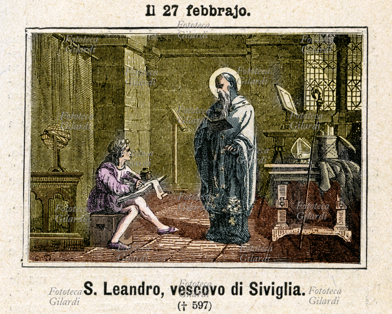 San LEANDRO (534 – 13 marzo 600 circa ), arcivescovo di Siviglia. Convertì dall\