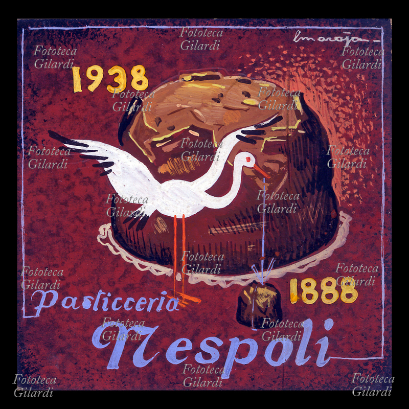 Libico MARAJA (1912-1983) pittore, disegnatore e illustratore, bozzetto in tempera per cartello pubblicitario della \