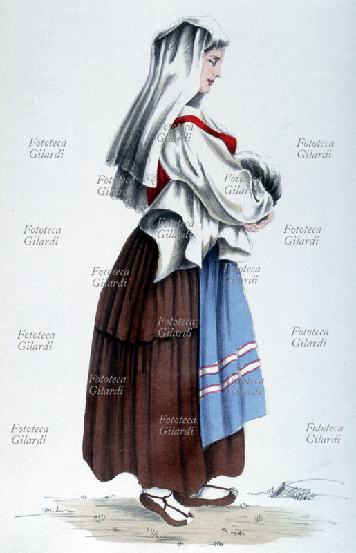 CASTELNUOVO Garfagnana (Lucca), costume tradizionale femminile. Tavola n. 4 da \