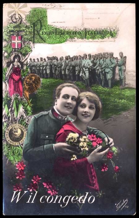 CARTOLINA POSTALE PER FESTEGGIARE IL CONGEDO