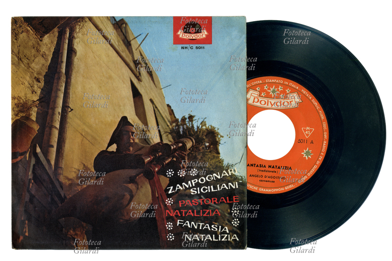 NATALE musica tradizionale natalizia - Pastorale Natalizia - Fantasia Natalizia - Zampognari Siciliani . Copertina da disco 45 giri - 1970 circa