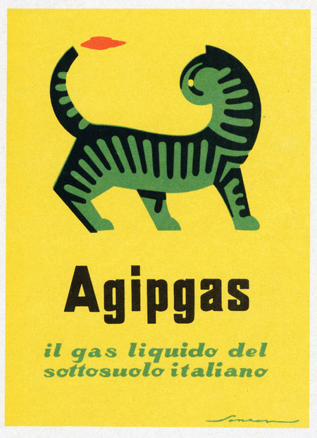 MANIFESTO PUBBLICITA PER AGIPGAS 1955