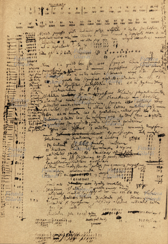 Gottfried Wilhelm LEIBNIZ (1646-1716) - Foglio di appunti di Leibniz sull\