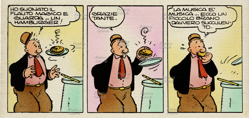 FUMETTO Poldo Sbaffini (J. Wellington Wimpy), striscia a fumetti dedicata al famoso mangiatore di panini con Hamburger - versione italiana del fumetto americano \