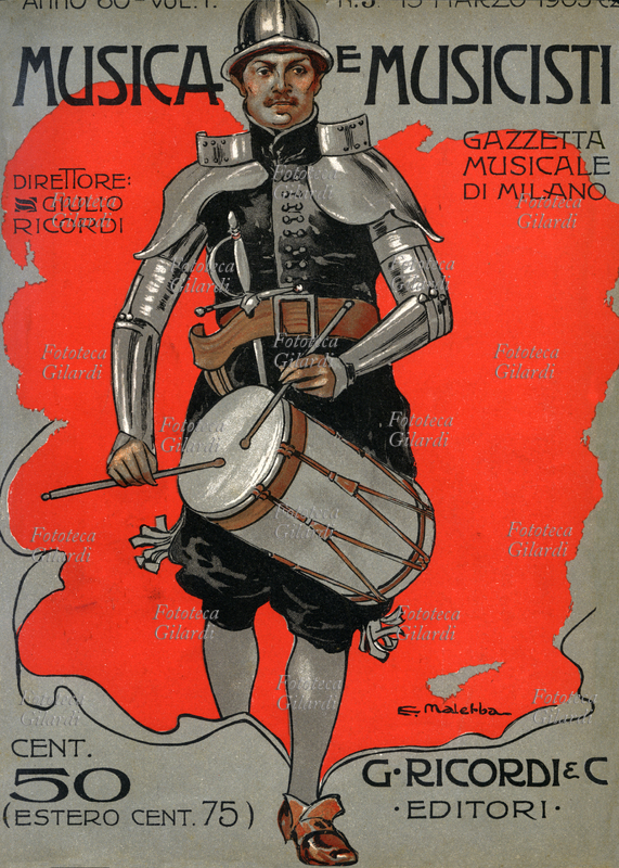MUSICA Tamburino militare in armatura. Copertina per \