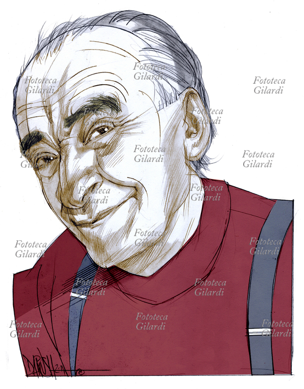 Andrea ZANZOTTO (10 ottobre 1921 - 18 ottobre 2011) poeta italiano tra i più significativi della seconda metà del novecento. Illustrazione di Dariush Radpour, disegno a matita colorato digitale, 2016. Questa immagine non può essere utilizzata con tariffa inferiore a € 80,00