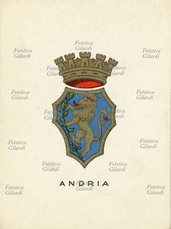 ANDRIA (Bari) Importante centro agricolo, è la città più popolosa della provincia di Bari dopo il capoluogo. Scudo d\