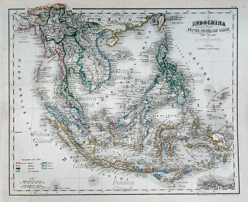 CARTOGRAFIA Indocina, grande arcipelago malese. Tavola tratta da: \