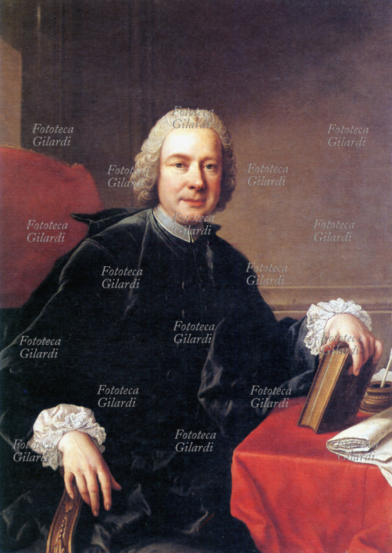 Pompeo BATONI (25 gennaio 1708 – 4 febbraio 1787) Ritratto di Pietro Metastasio (3 gennaio 1698 – 12 aprile 1782), poeta, librettista, drammaturgo e presbitero italiano, seduto alla scrivania. Discepolo dell\