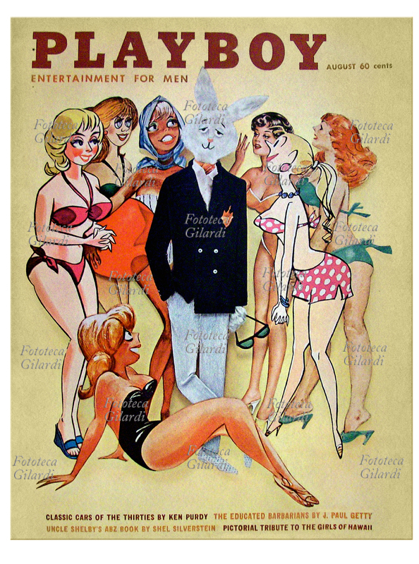 GIORNALI Copertina della rivista Playboy, celebre mensile per soli uomini fondato da Hugh Hefner, nel 1953. Edizione USA agosto 1961