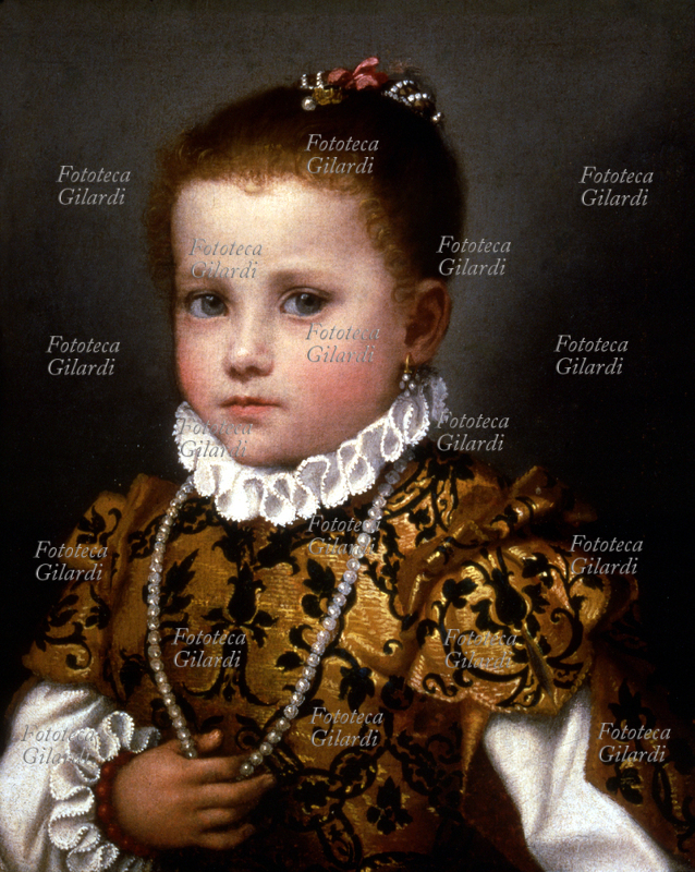 GIOVAN BATTISTA MORONI (1522 – 5 febbraio 1578/1579), pittore italiano, ritratto di una bambina di casa Redetti. Olio su tela, Italia, 1570