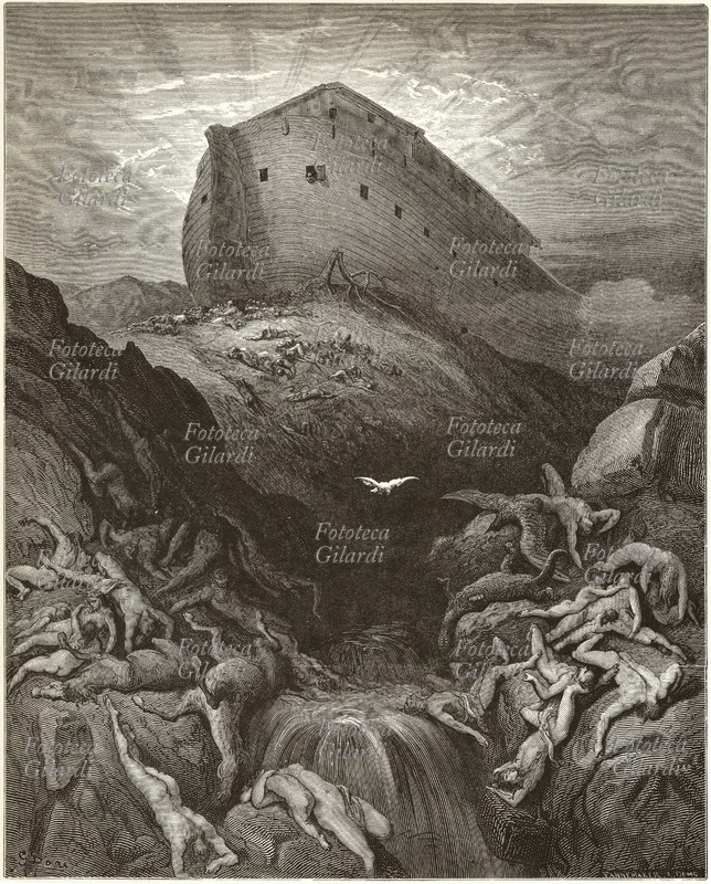 Gustave DORÉ (1832-1883) La colomba bianca arriva al termine del Diluvio. L\