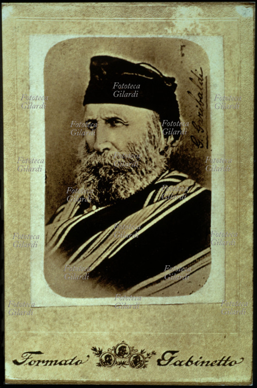 Giuseppe GARIBALDI (1807-1882) ritratto fotografico con autografo, Italia 1878.