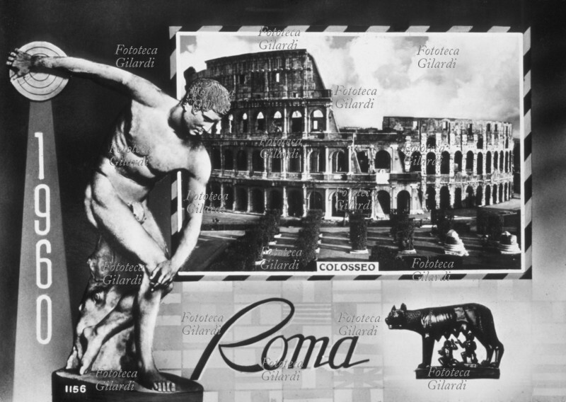 SPORT Olimpiadi del 1960 a Roma, cartolina allegorica. Italia, 1960