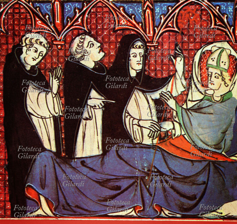 ERETICI Morte di un ecclesiastico eretico Albigese, assistito da frati Domenicani che riescono a redimerlo nel momento del trapasso. Eretici Albigesi venivano chiamati gli eretici Catari provenienti da Albi, San Domenico di Guzman fu il maggiore oppositore dell\