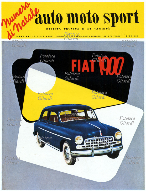 AUTOMOBILI La vettura Fiat 1900 sulla copertina della rivista \