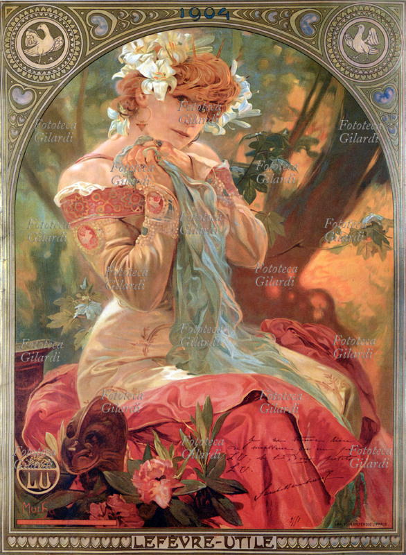 Sarah Bernhardt (1844-1923) actress, litografia of To. Mucha, 1903.