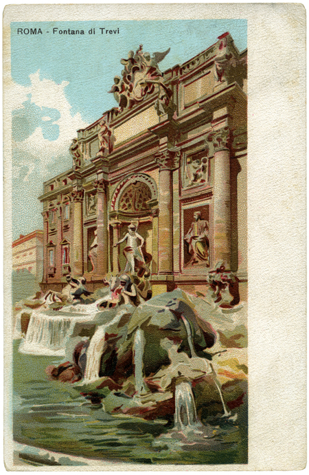 FONTANA DI TREVI AI PRIMI DEL NOVECENTO