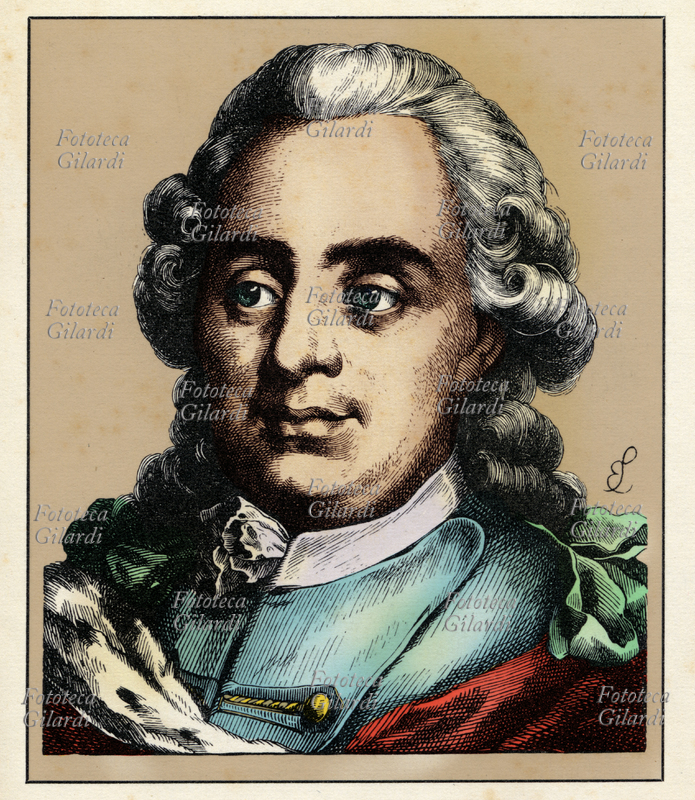 FERDINANDO di Brunswick-Wolfenbüttel (12 gennaio 1721 - 3 luglio 1792), principe di Brunswick-Wolfenbüttel-Bevern e dal 1735 principe di Brunswick-Wolfenbüttel, affiancò il cognato Federico II di Prussia nella Guerra di successione austriaca. Feldmaresciallo generale in Prussia, prestò servizio per il principe elettore di Hannover, poi per la Gran Bretagna durante la guerra dei sette anni. Ritratto, versione colorata di una incisione di Hugo Bürkner (1818-1897), Germania 1854