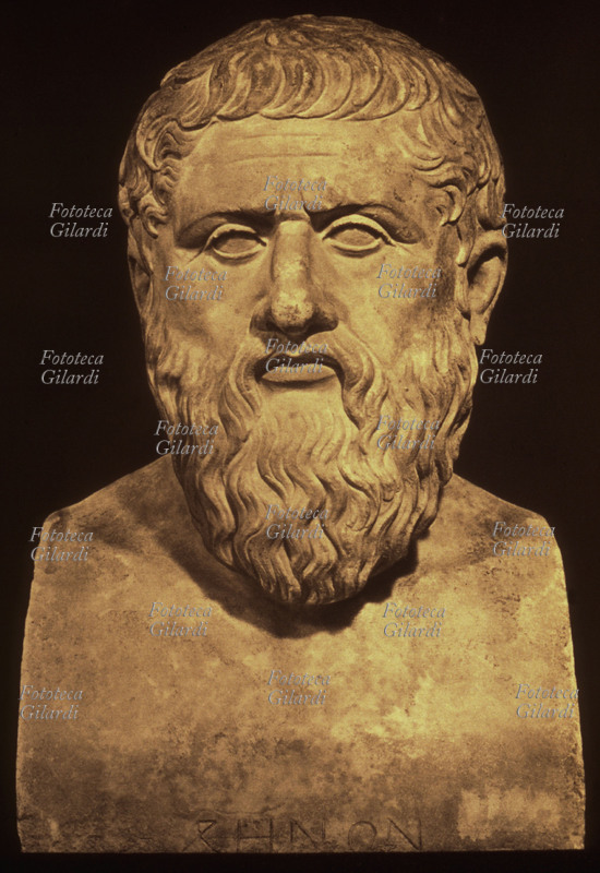 PLATO (Athens 427-347 a.C.) Greek philosopher, student and friend of Socrate. In the 387 Academy founded to Athens a called school, in presses of the park of Academo, that it was also a religious society for the cult of the MUSE. Erma in marble.