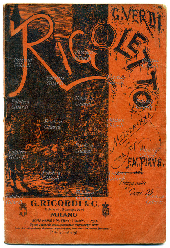 Giuseppe VERDI (1813-1901) Copertina illustrata del libretto del \