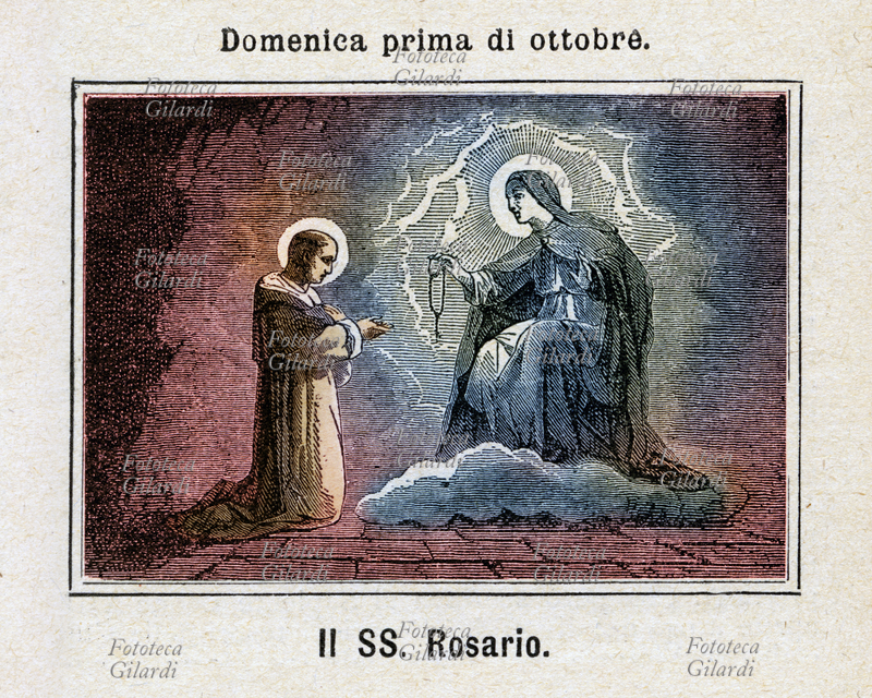 IL SANTISSIMO ROSARIO, secondo la tradizione cattolica consegnato nel 1212 dalla Beata Maria Vergine apparsa a San Domenico Guzman, poi fondatore dell\