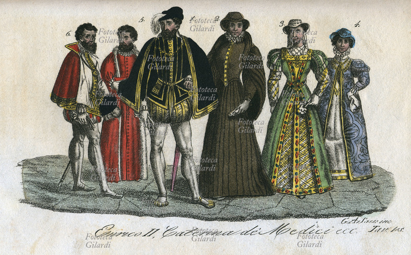 FRANCIA XVI sec. Fig. 1) Enrico II di Valois (1519-1559); 2) Caterina de\