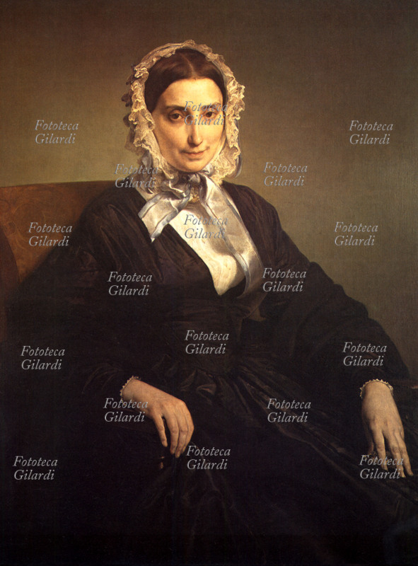 Teresa BORRI STAMPA (1799-1861), second wife of Alessandro Manzoni, than it married 2 January 1837, four years after the dead women of the wife Enrichetta Blondel. Portrait executed from Francesco Hayez. Painting to oil on burlap, 1848 approximately.