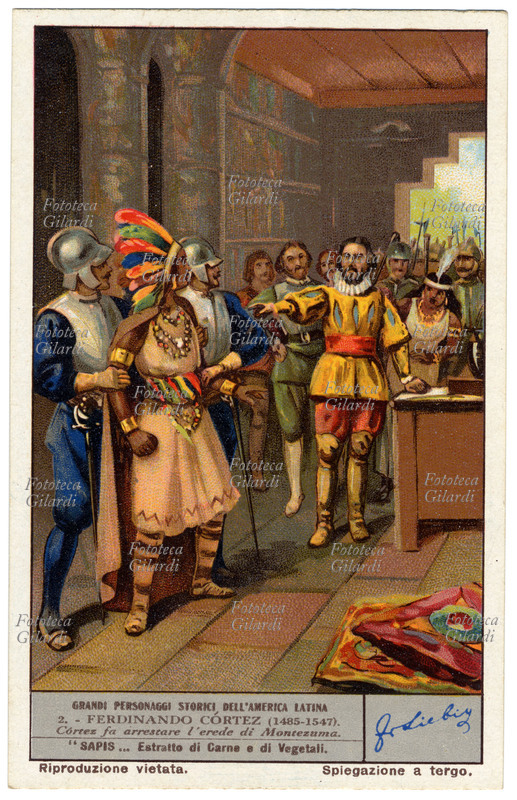 Hernan CORTES (1485-1547) conquistatore spagnolo fa arrestare l\