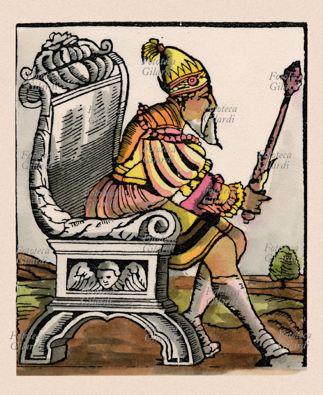 GENGIS KHAN (1155-1226) ritratto in trono da \
