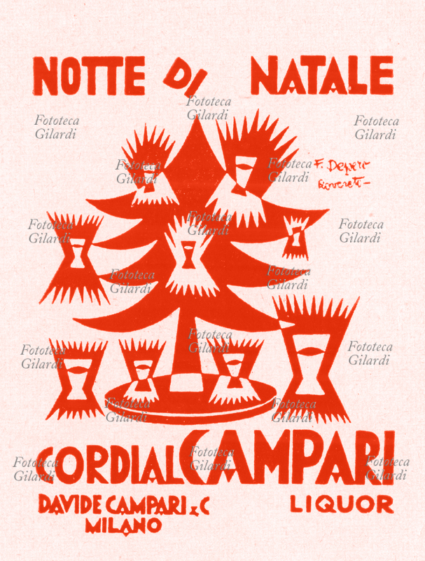 PUBBLICITÀ annuncio pubblicitario di Fortunato Depero (30 marzo 1892 – 29 novembre 1960) per il liquore \