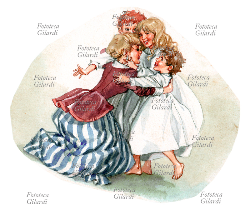 James Mattew BARRIE (1860-1937) Mary Darling abbraccia i suoi figli dopo l\