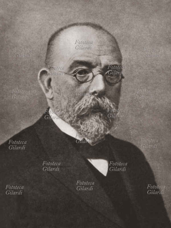 Robert KOCH (11 dicembre 1843-1910) ritratto fotografico dello scopritore del bacillo della tubercolosi (e precedentemente del vibrione colerico). Premio Nobel per la medicina nel 1905