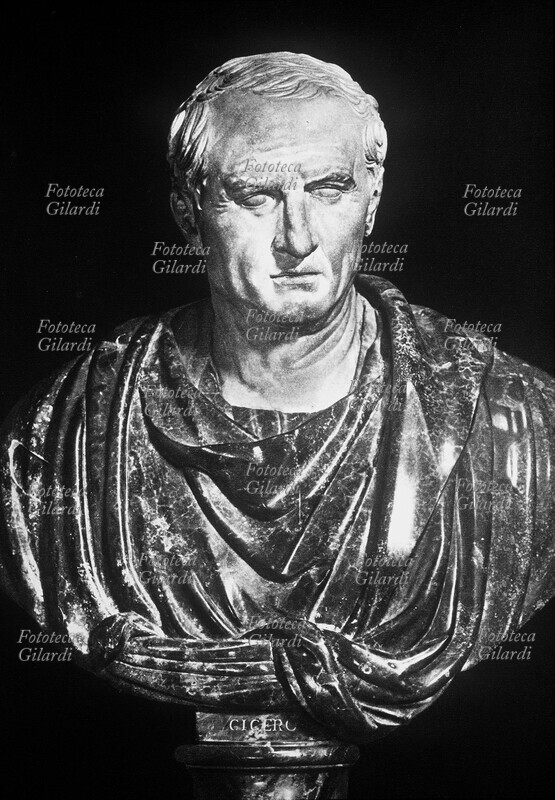 Marcus Tullius CICERO (January 3, 106 BC – December 7, 43 BC), Roman lawyer, politician, writer, orator, and philosopher. Marble bust, 1st century Italy.
