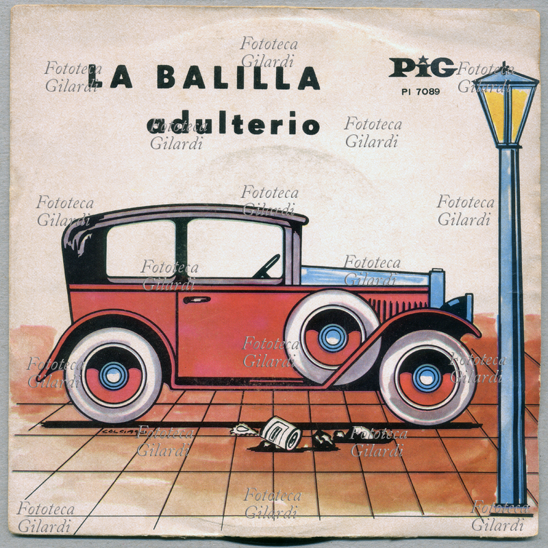 CANZONE copertina disco 45 giri "La Balilla" e "adulterio", canzoni popolari milanesi, canta l\