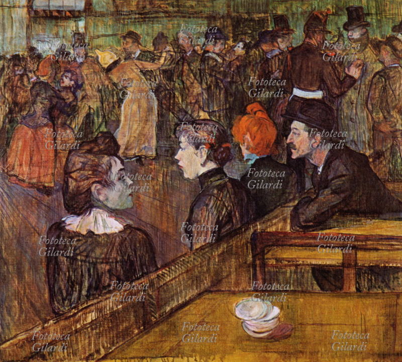 BALLO Al Moulin de la Galette. Stampa fac-simile da dipinto di Henri de Toulouse-Lautrec, 1889