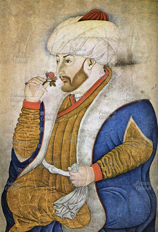 MAOMETTO II (1430-1481) detto Fatih, il Conquistatore, Sultano ottomano (1457-1481) figlio di Murad II, conquistò Costantinopoli (1453), il Peloponneso, la Bosnia, l\
