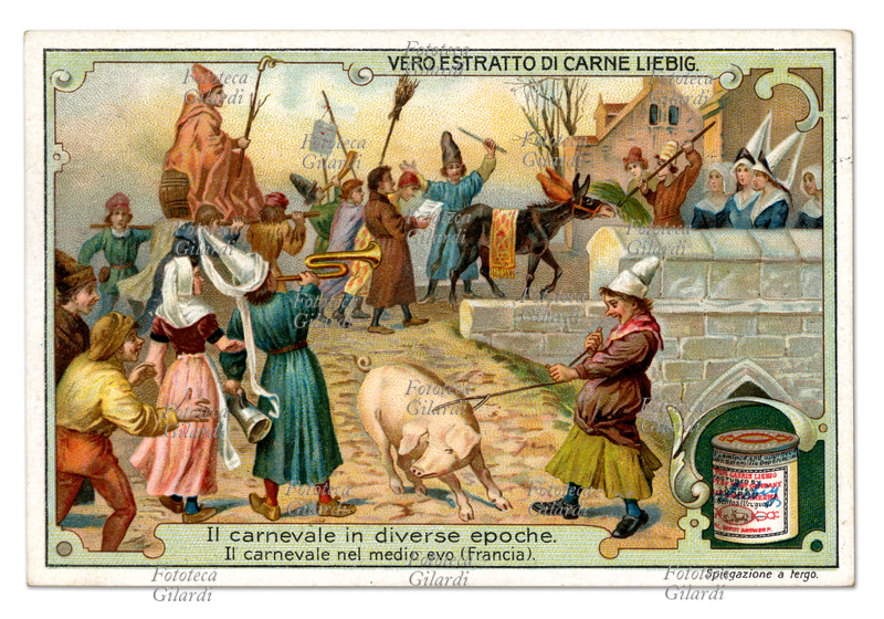 CARNEVALE nel Medioevo in Francia. I tre giorni che precedevano il mercoledì delle Ceneri erano riservati a festeggiamenti, cortei e travestimenti In alto a sin. il \